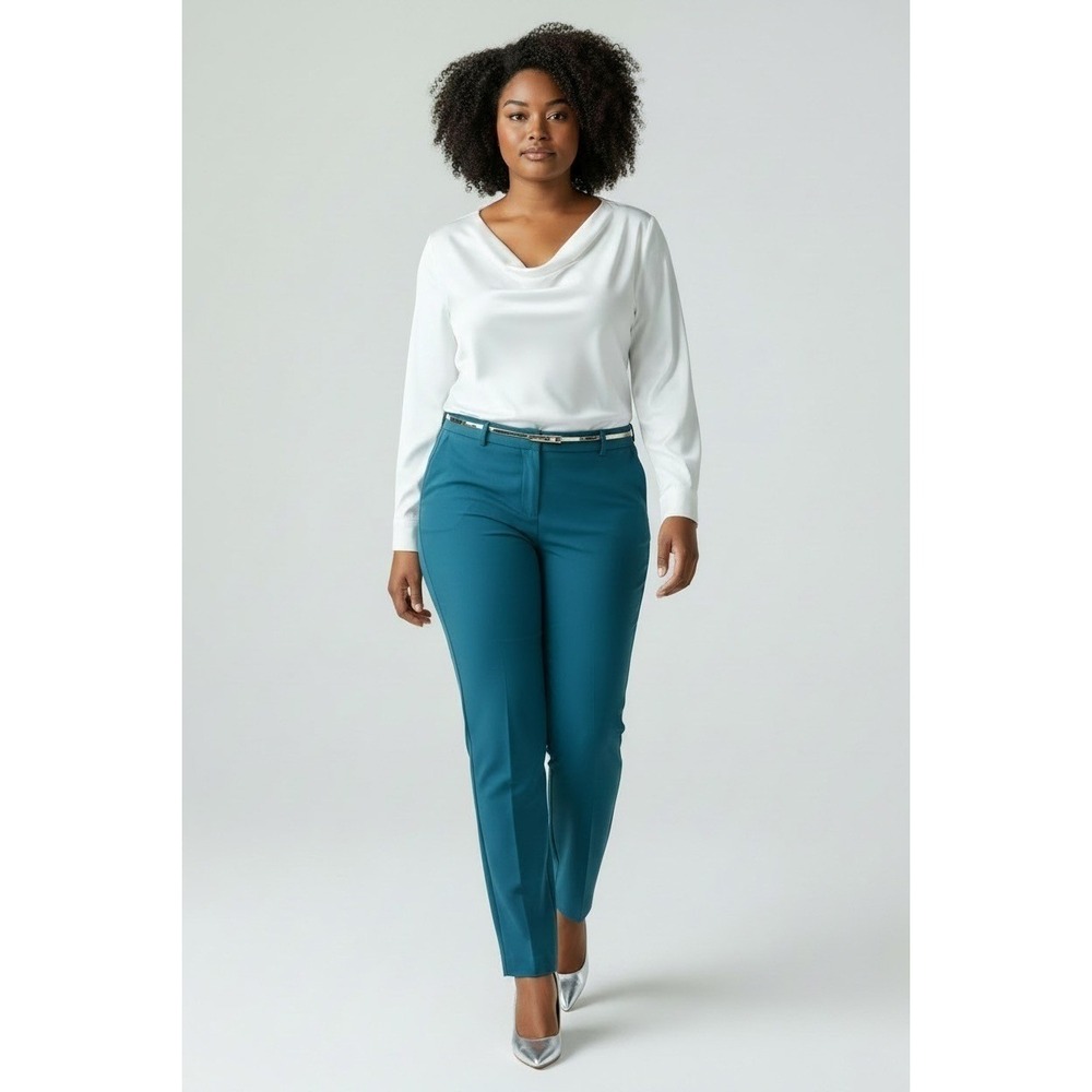 Talbots Hampshire Curvy Ankle Pants Teal Women's Size 20 Chic Meets Comfort